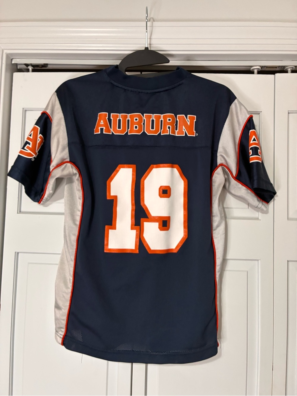 NCAA Auburn Navy, White & Orange #19 Football Jersey